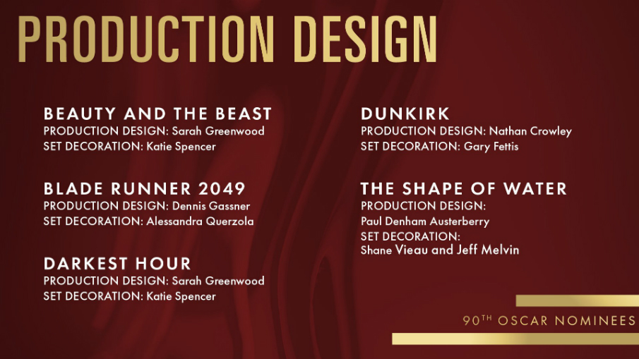 Oscar for Best Production Design Colorful Presentations For All 5